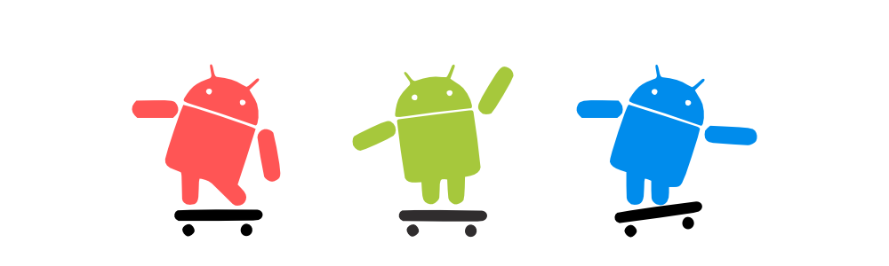 androids skateboarding suggesting good times